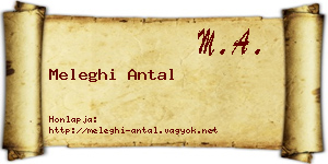 Meleghi Antal névjegykártya